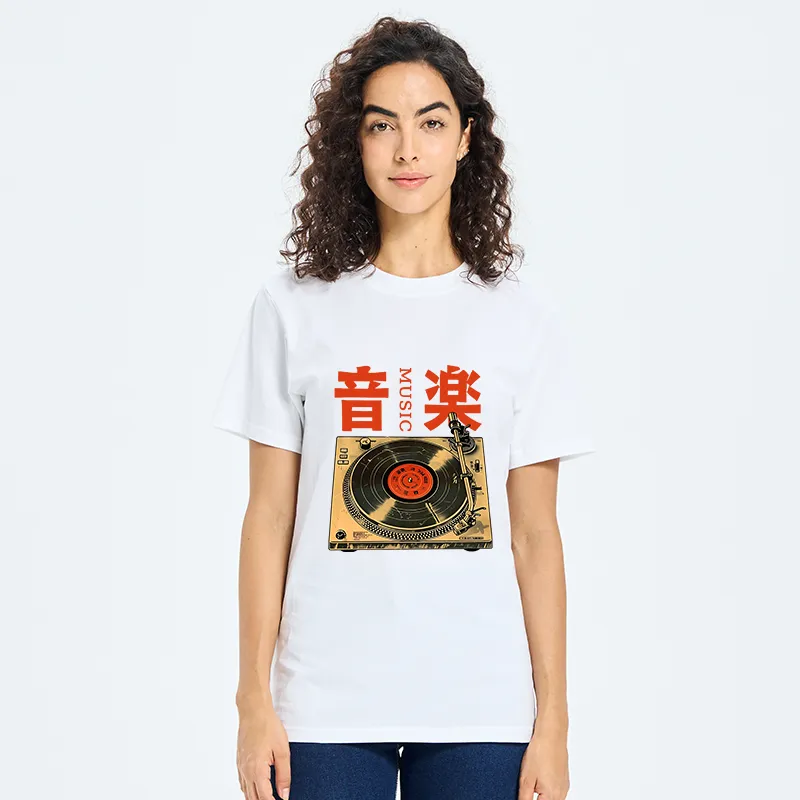 Tokyo-Tiger Retro Music Record Player Classic T-Shirt