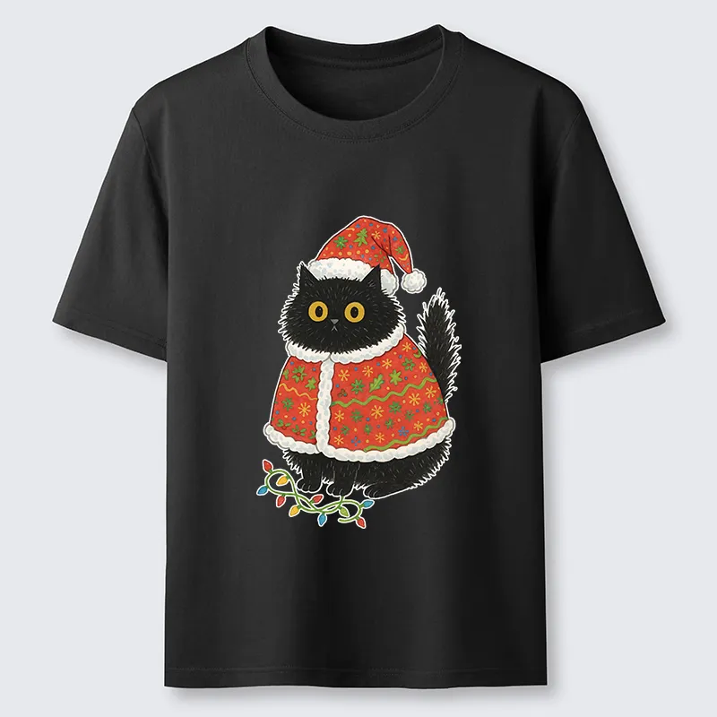 Tokyo-Tiger Cat Wearing Santa Hat Classic T-Shirt