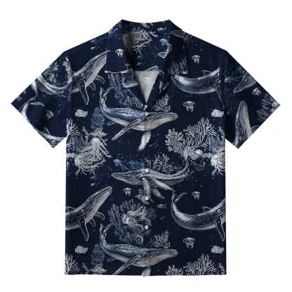 Tokyo-Tiger Deep Sea Whale Aloha Hawaiian Shirt