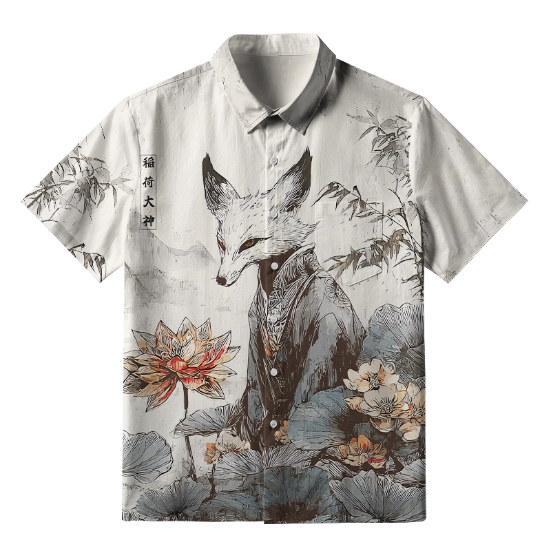 Tokyo-Tiger Guardian Of The Lotus Realm Button-up Shirt