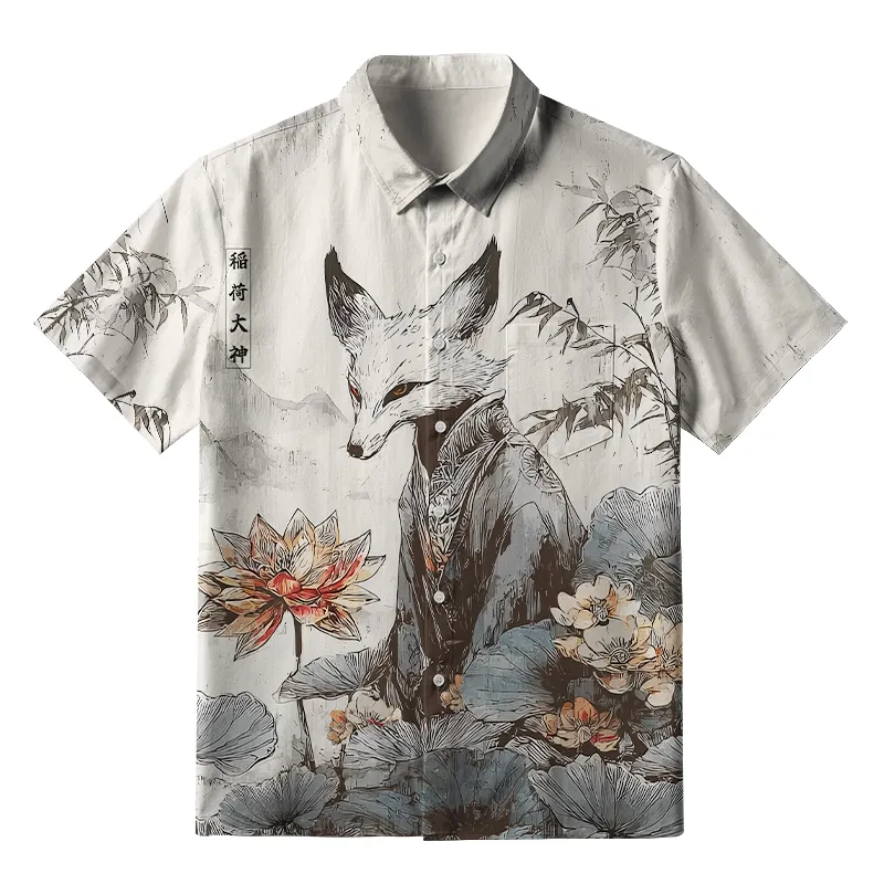 Tokyo-Tiger Guardian Of The Lotus Realm Button-up Shirt