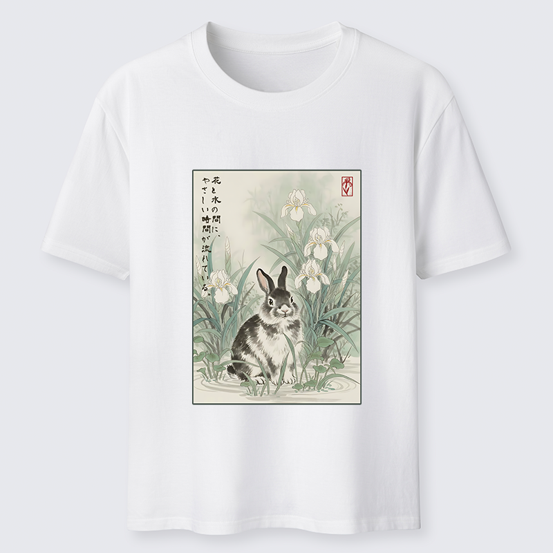 Tokyo-Tiger Little Rabbit Beneath the Blooming Irises Classic T-Shirt
