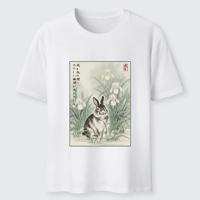 Tokyo-Tiger Little Rabbit Beneath the Blooming Irises Classic T-Shirt