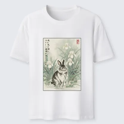 Tokyo-Tiger Little Rabbit Beneath the Blooming Irises Classic T-Shirt