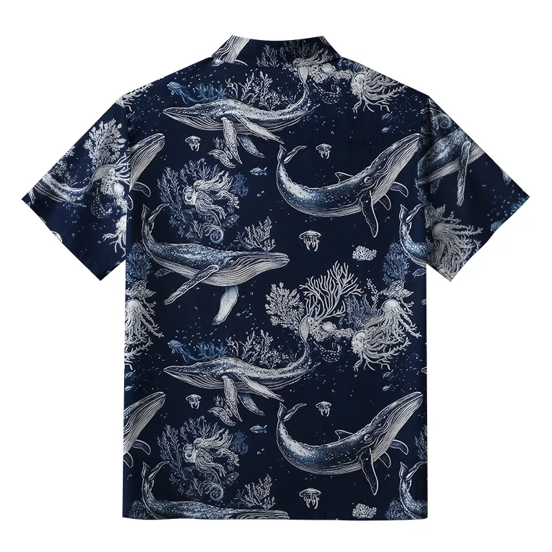 Tokyo-Tiger Deep Sea Whale Button-up Shirt