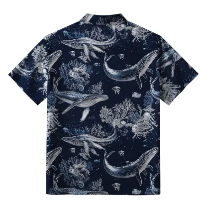 Tokyo-Tiger Deep Sea Whale Button-up Shirt
