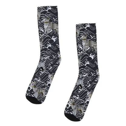 Tokyo-Tiger The Great Wave Off Cat Socks
