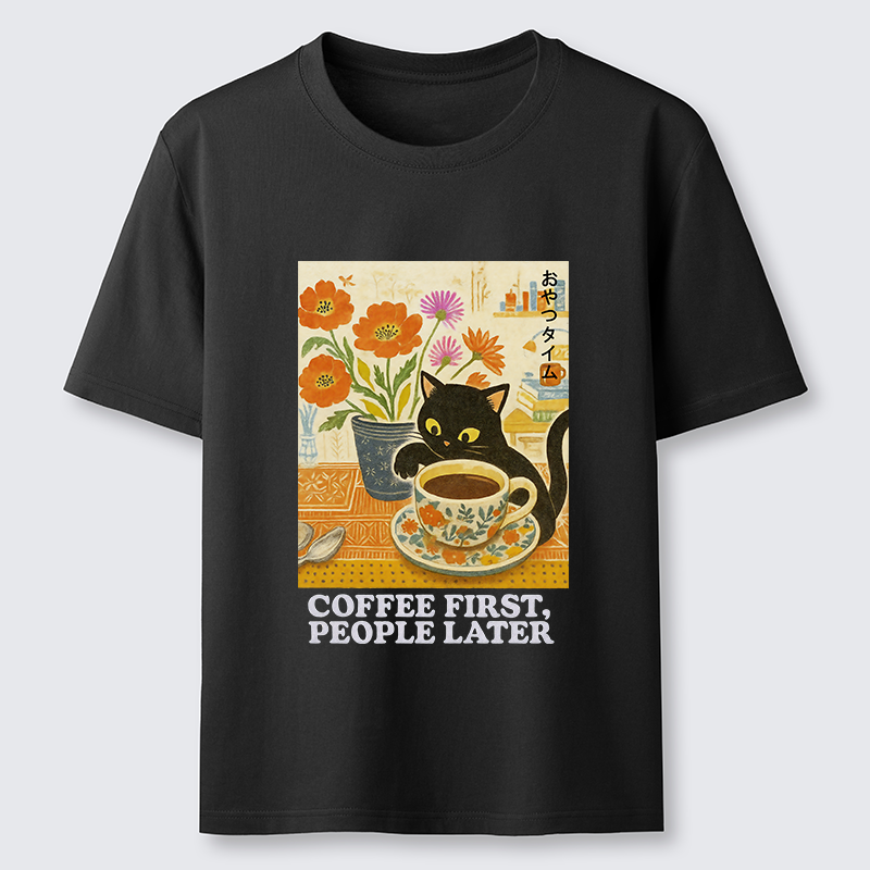 Tokyo-Tiger Kitten Drinks Coffee First Classic T-Shirt