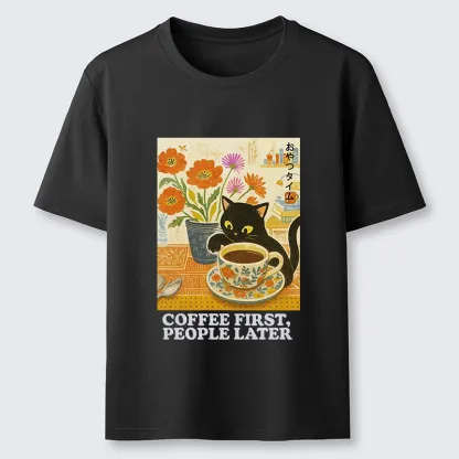 Tokyo-Tiger Kitten Drinks Coffee First Classic T-Shirt