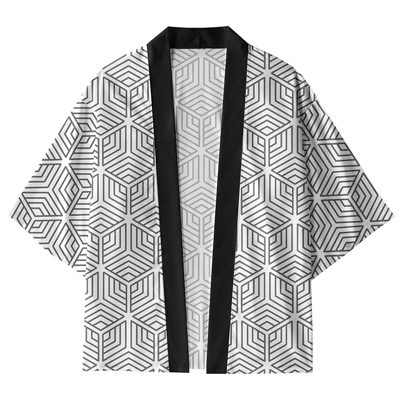 Tokyo-Tiger Geometric Figure Kimono Cardigan