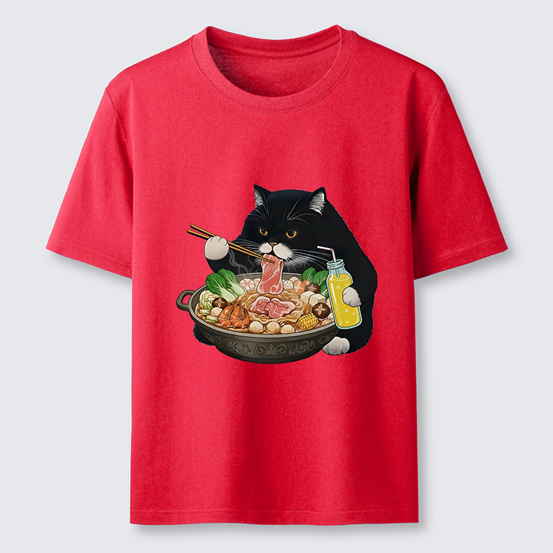 Tokyo-Tiger Black Cat Eating Hot Pot Classic T-Shirt