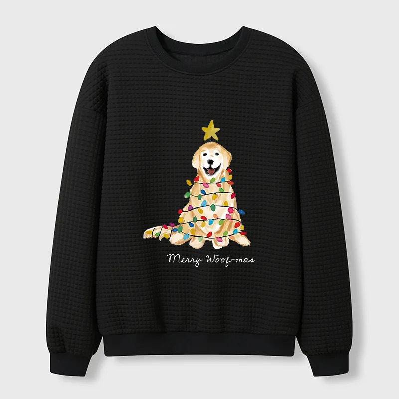 Tokyo-Tiger Christmas Tree Dog Waffle Sweatshirt