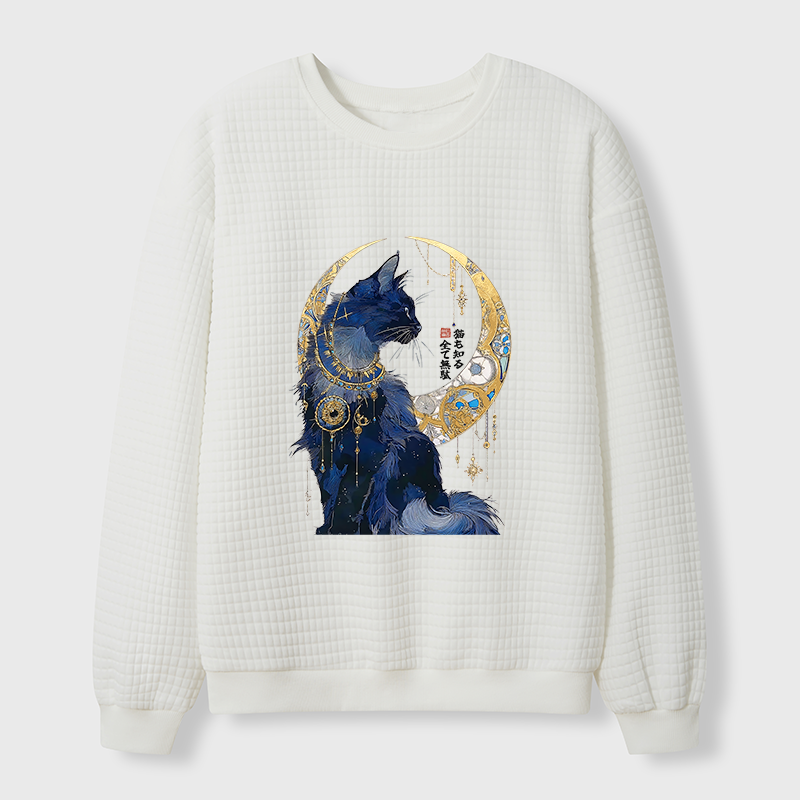 Tokyo-Tiger Nothing Matters, The Cat Knows It Too Waffle Sweatshirt