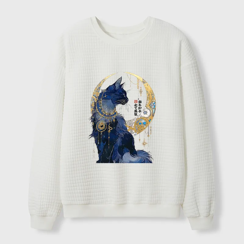 Tokyo-Tiger Nothing Matters, The Cat Knows It Too Waffle Sweatshirt