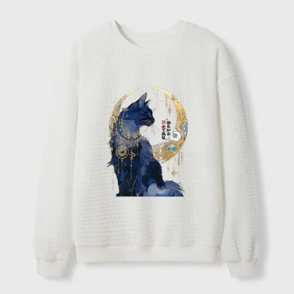 Tokyo-Tiger Nothing Matters, The Cat Knows It Too Waffle Sweatshirt