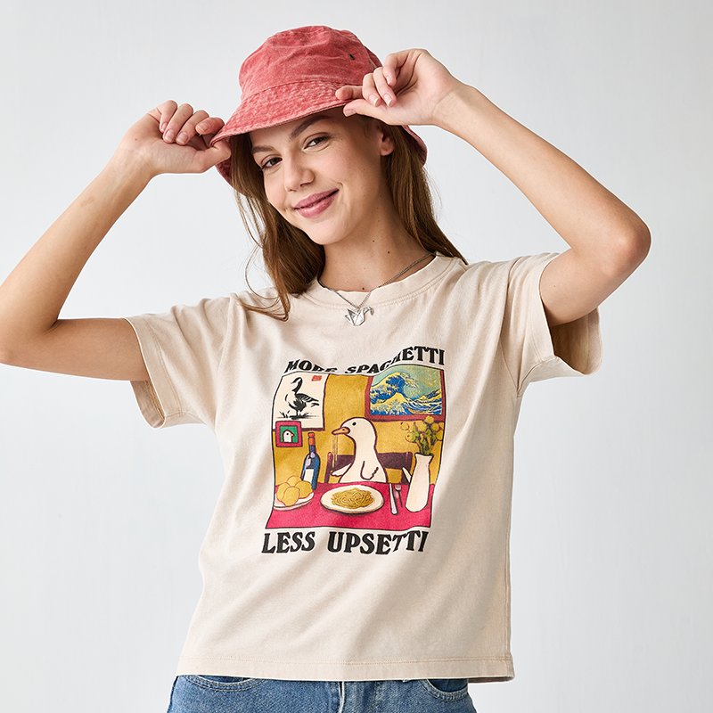 Tokyo-Tiger More Spaghetti Less Upsetti Goose Women's Washed T-shirt