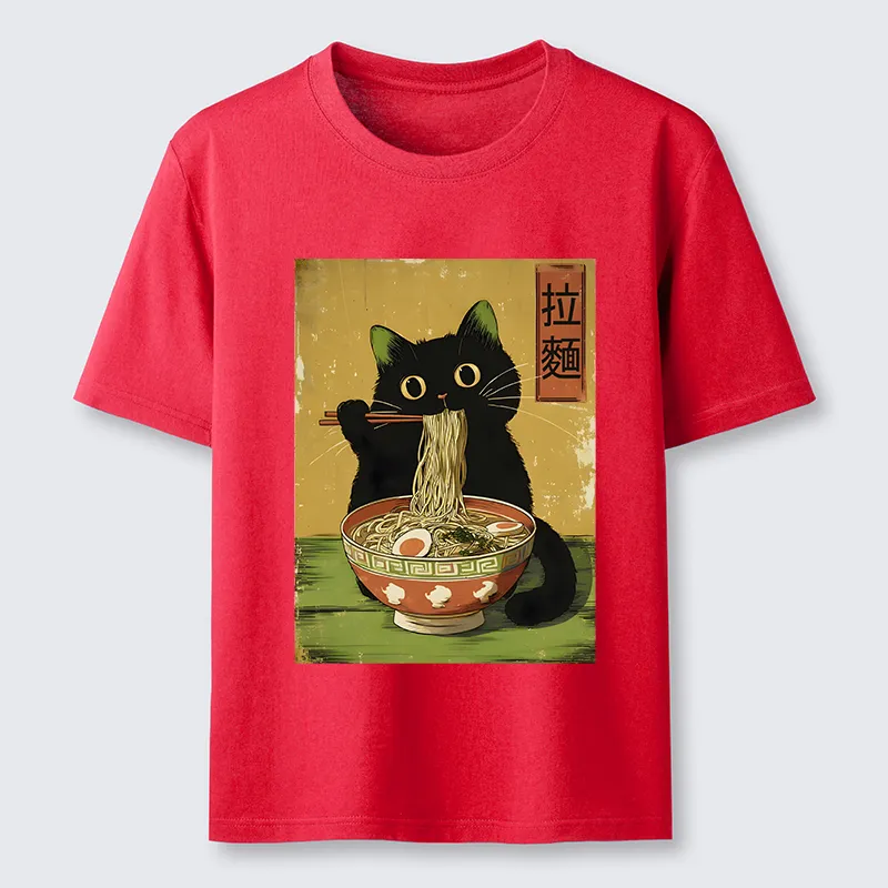 Tokyo-Tiger Vintage Japanese Cat Eating Ramen Classic T-Shirt