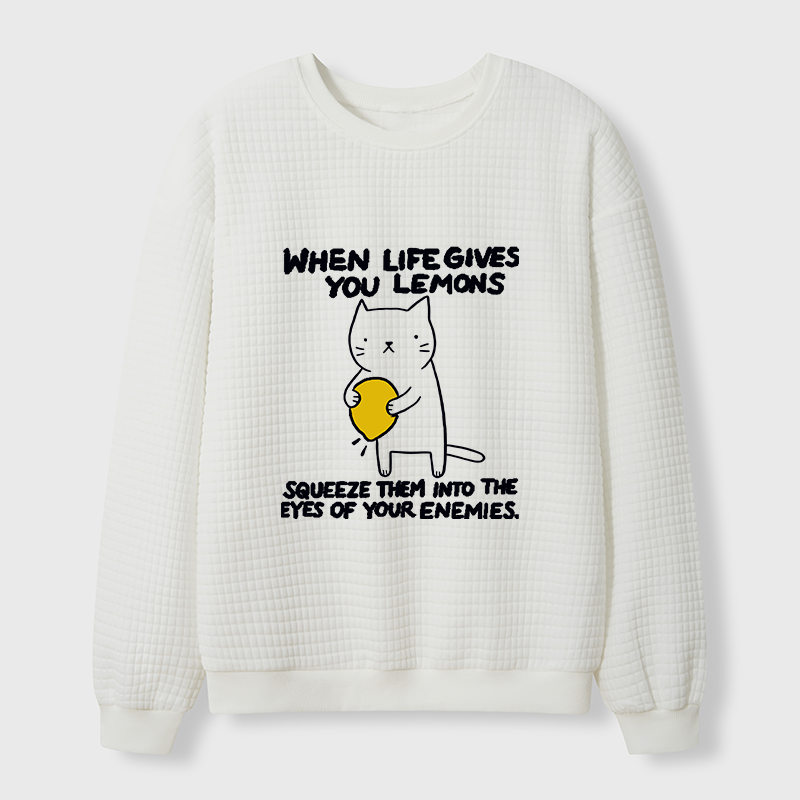 Tokyo-Tiger Attack The Enemy With Lemon Juice Waffle Sweatshirt