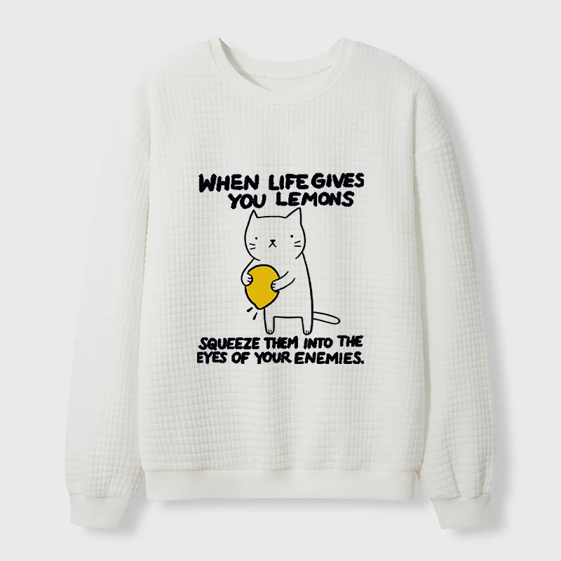 Tokyo-Tiger Attack The Enemy With Lemon Juice Waffle Sweatshirt