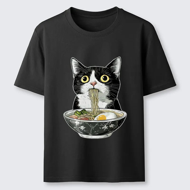 Tokyo-Tiger Cute Cat Eating Japan Ramen Classic T-Shirt