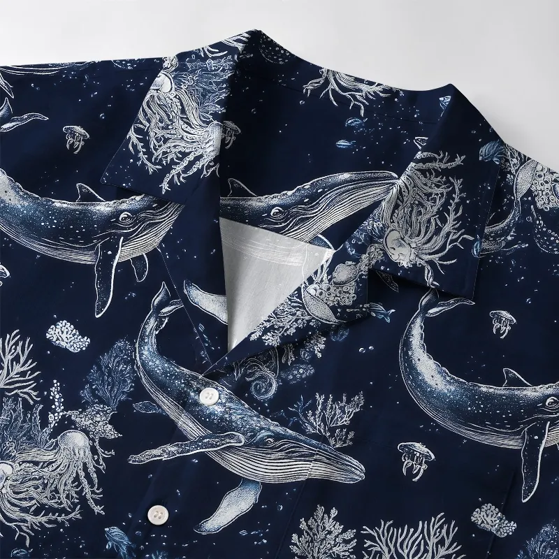 Tokyo-Tiger Deep Sea Whale Aloha Hawaiian Shirt