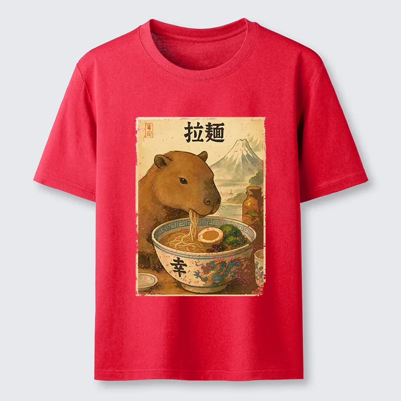 Tokyo-Tiger Capybara Eating Japan Ramen Classic T-Shirt
