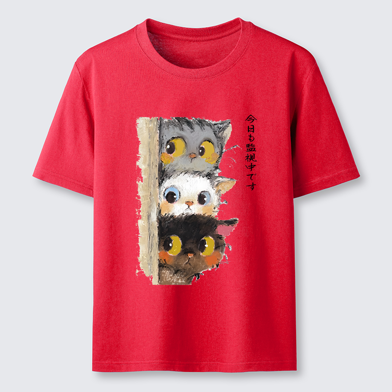 Tokyo-Tiger Three Cats Secretly Monitor Their Owner Classic T-Shirt