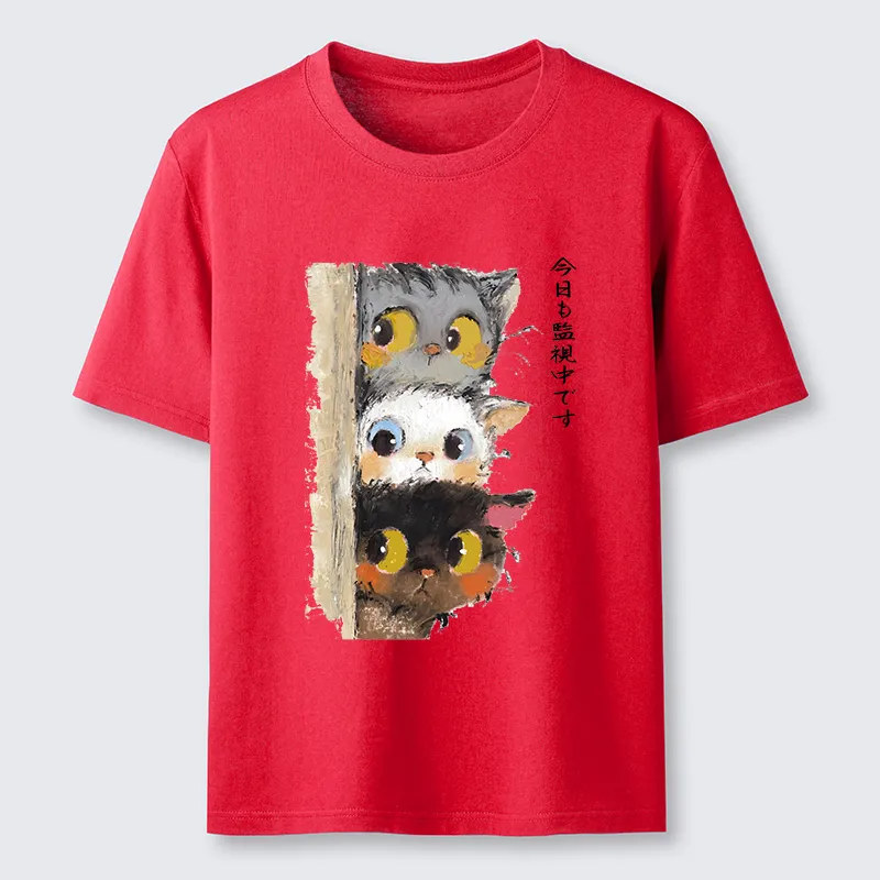 Tokyo-Tiger Three Cats Secretly Monitor Their Owner Classic T-Shirt