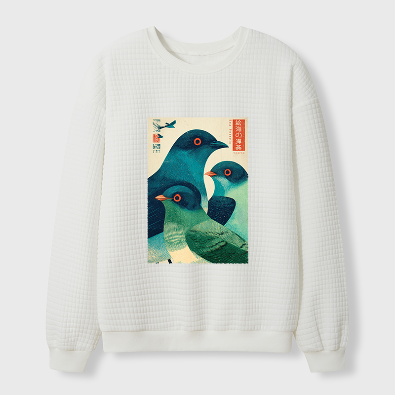 Tokyo-Tiger Petrels Of The Painted Sea Waffle Sweatshirt