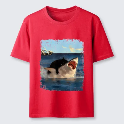 Tokyo-Tiger Cat Bites Shark Classic T-Shirt