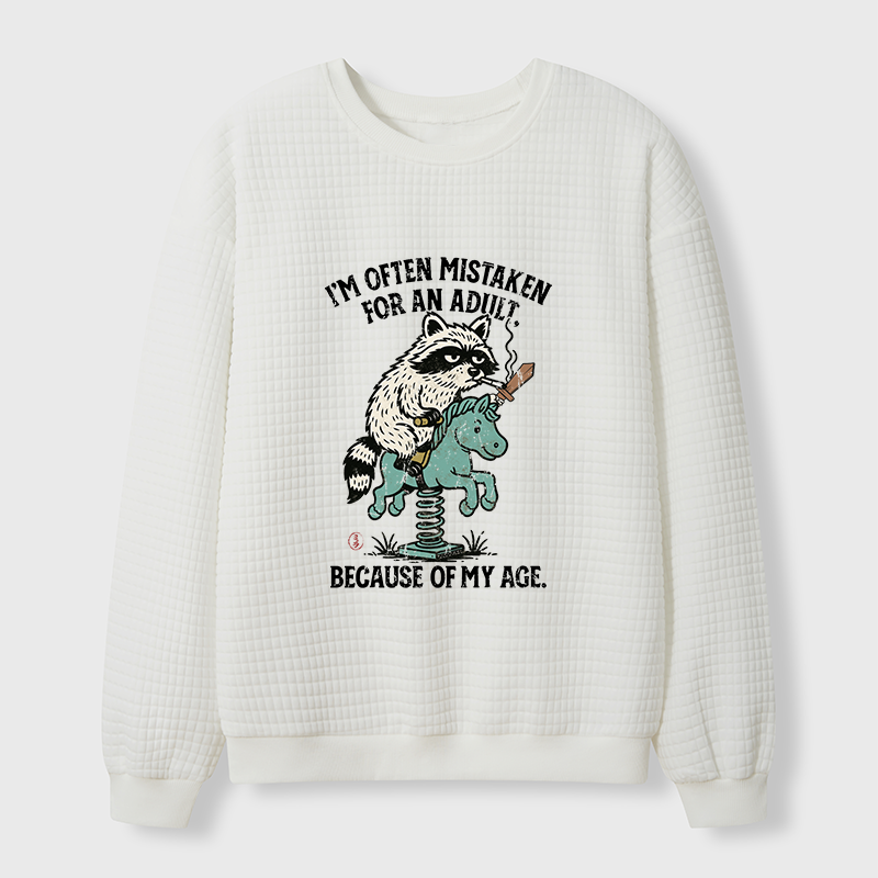 Tokyo-Tiger funny Raccoon and Horse meme Waffle Sweatshirt