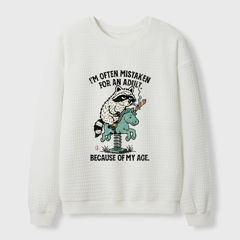 Tokyo-Tiger funny Raccoon and Horse meme Waffle Sweatshirt