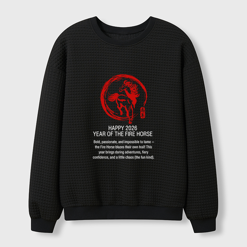 Tokyo-Tiger New Year Fire Horse Waffle Sweatshirt
