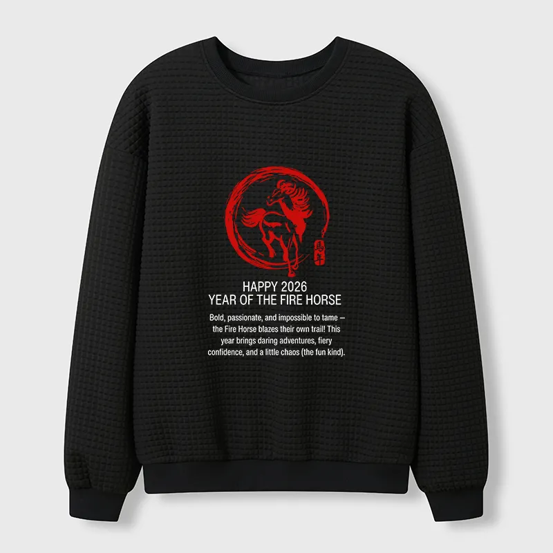 Tokyo-Tiger New Year Fire Horse Waffle Sweatshirt