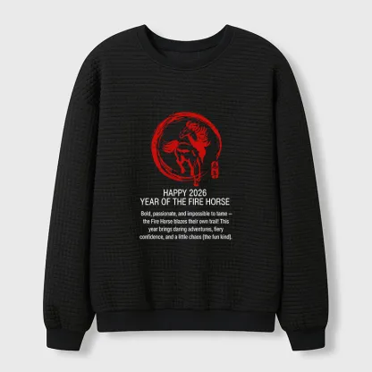 Tokyo-Tiger New Year Fire Horse Waffle Sweatshirt