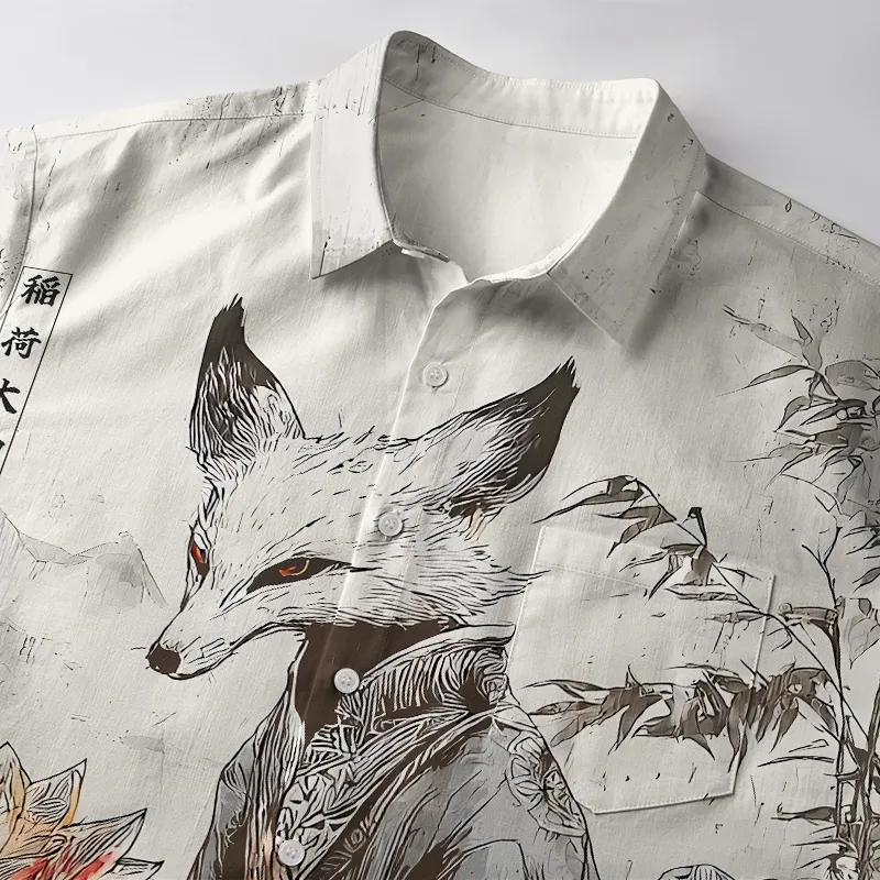 Tokyo-Tiger Guardian Of The Lotus Realm Button-up Shirt