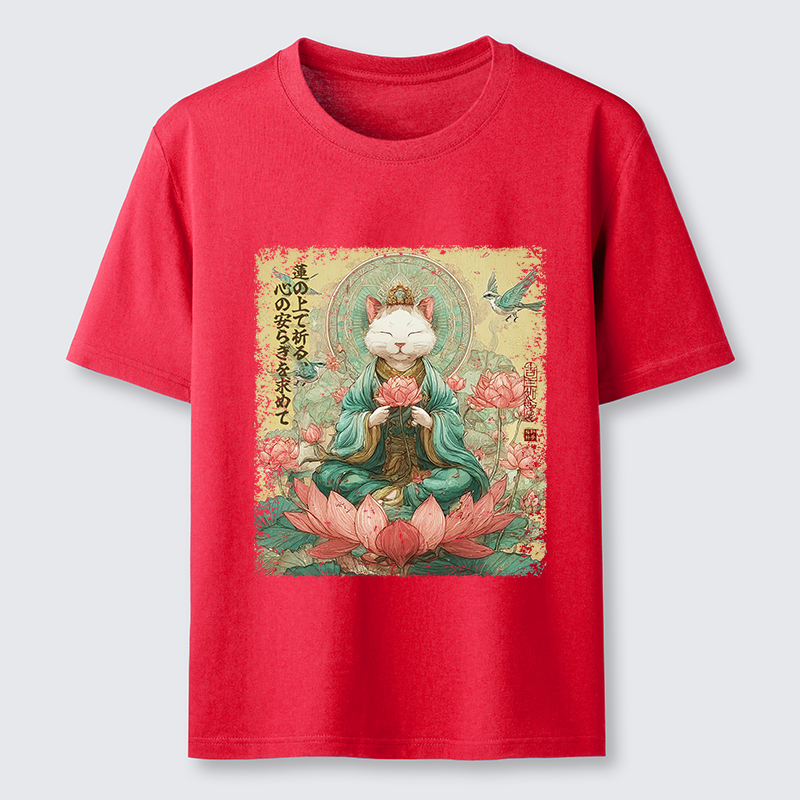 Tokyo-Tiger Lotus Whisper Cat:Calm Reflections Classic T-Shirt