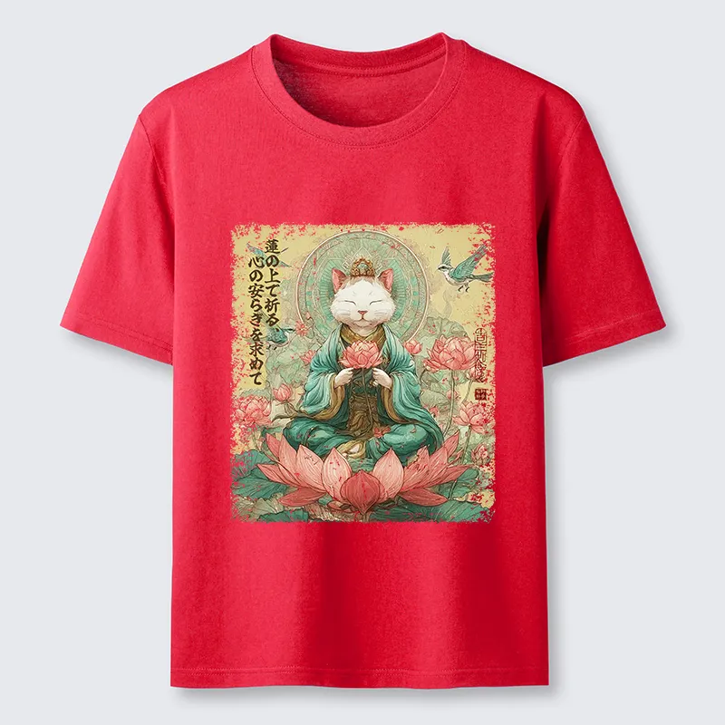 Tokyo-Tiger Lotus Whisper Cat:Calm Reflections Classic T-Shirt