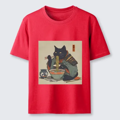 Tokyo-Tiger Cat Warrior Eating Ramen Classic T-Shirt