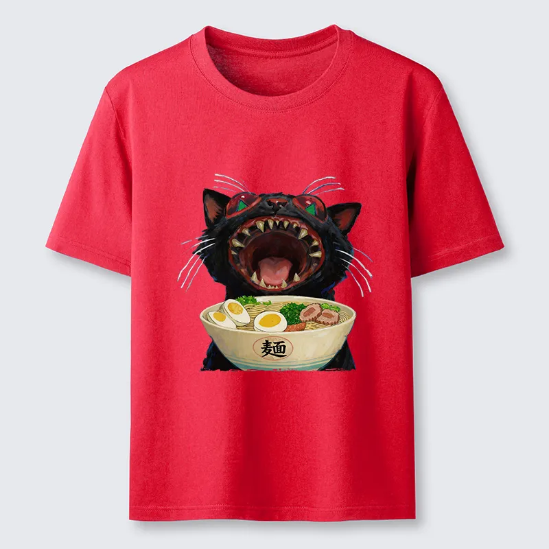 Tokyo-Tiger Black Cat Is Ready To Eat Ramen Classic T-Shirt