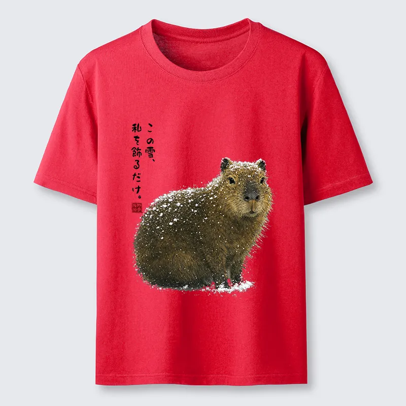 Tokyo-Tiger Snow Adorns Me: Capybara Serenity Classic T-Shirt