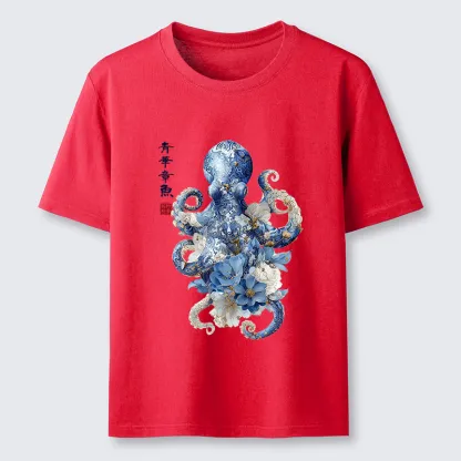 Tokyo-Tiger Porcelain Blossom Octopus Classic T-Shirt