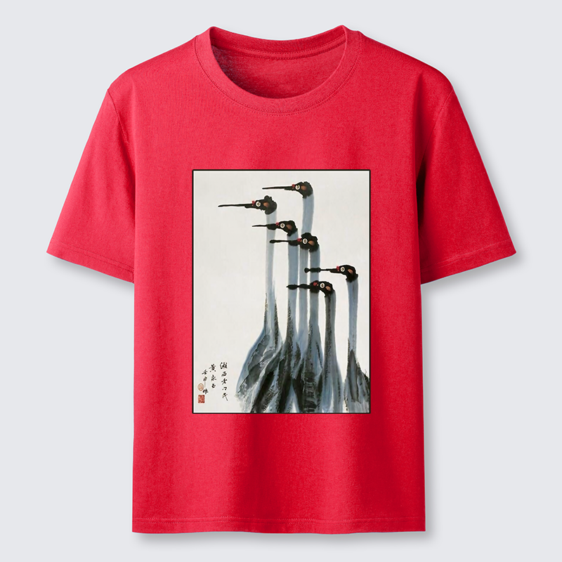 Tokyo-Tiger Retro Crane Painting Classic T-Shirt