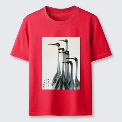 Tokyo-Tiger Retro Crane Painting Classic T-Shirt