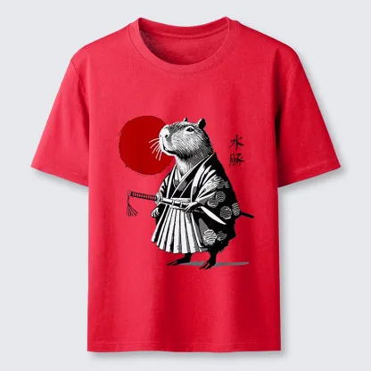 Tokyo-Tiger Capybara Samurai And Sun Classic T-Shirt