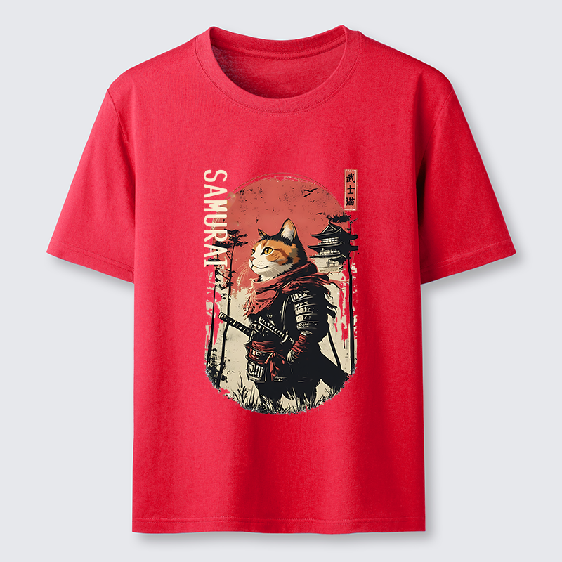 Tokyo-Tiger Lonely Cat Japanese Samurai Classic T-Shirt