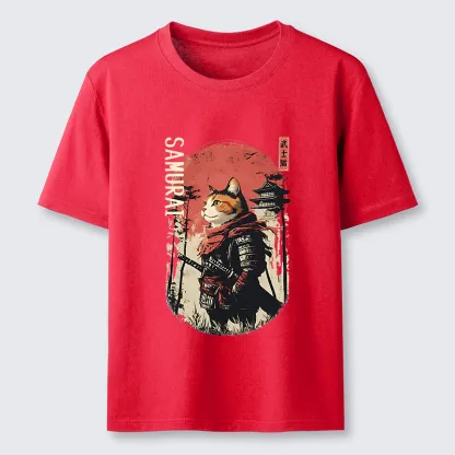 Tokyo-Tiger Lonely Cat Japanese Samurai Classic T-Shirt