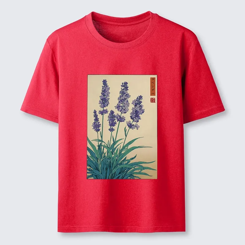 Tokyo-Tiger Japanese Art Lavender Flower Classic T-Shirt
