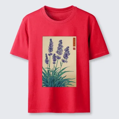 Tokyo-Tiger Japanese Art Lavender Flower Classic T-Shirt
