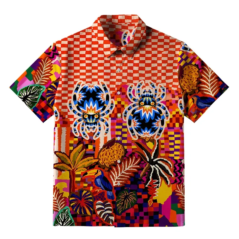Tokyo-Tiger Spiders In The Rainforest Button-up Shirt Sale